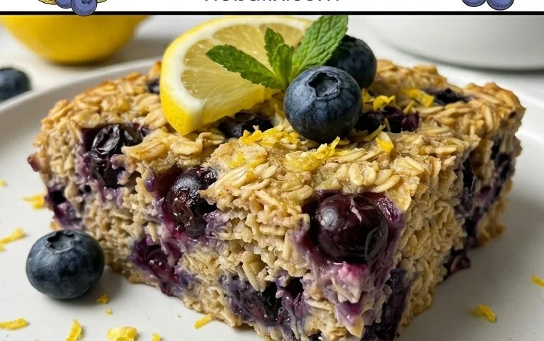 Lemon Blueberry Baked Oats