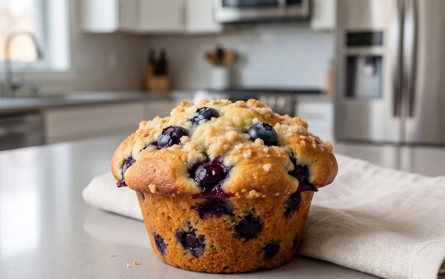 Sour Cream Blueberry Muffins