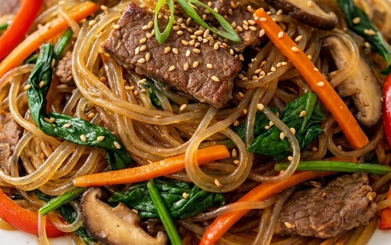Japchae (Korean Glass Noodle Stir Fry)