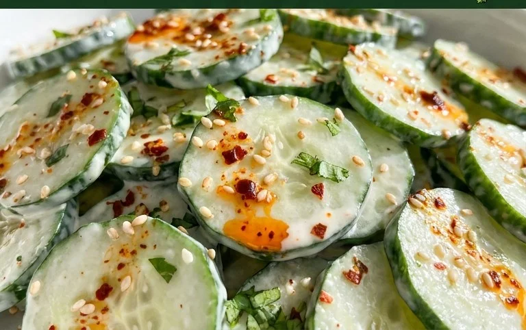 Creamy Asian Cucumber Salad Bowl