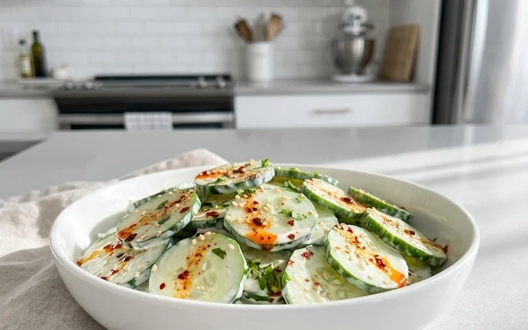 Creamy Asian Cucumber Salad Bowl