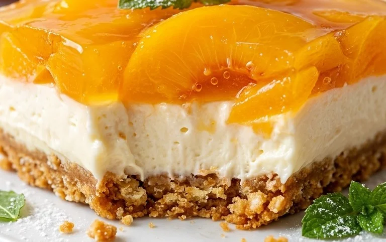 Peach Pretzel Salad Dessert