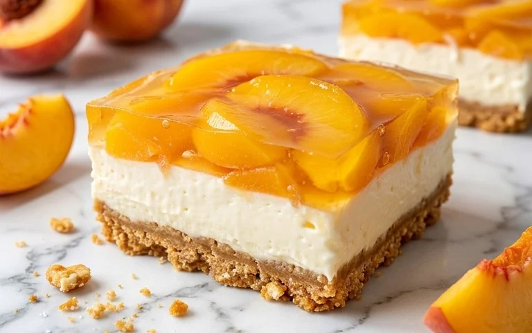 Peach Pretzel Salad Dessert