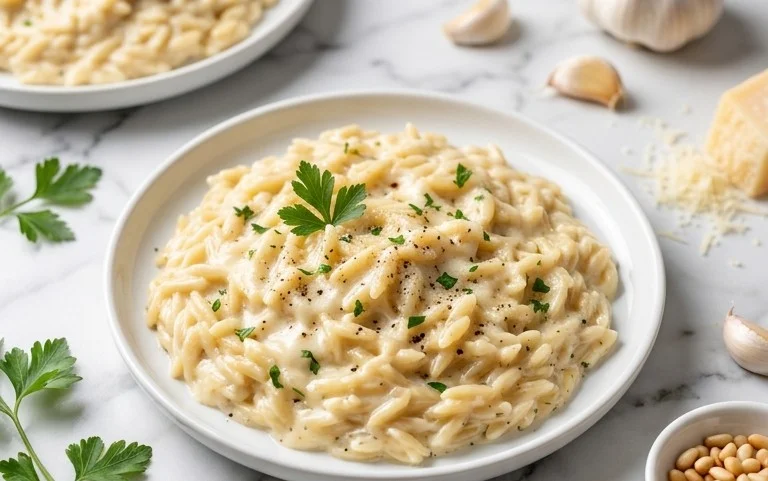 Creamy Garlic Parmesan Orzo