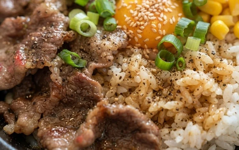 Beef Pepper Rice Bowl is a delicious meal option.
