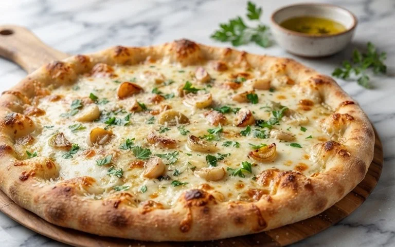 buttery garlic pizza