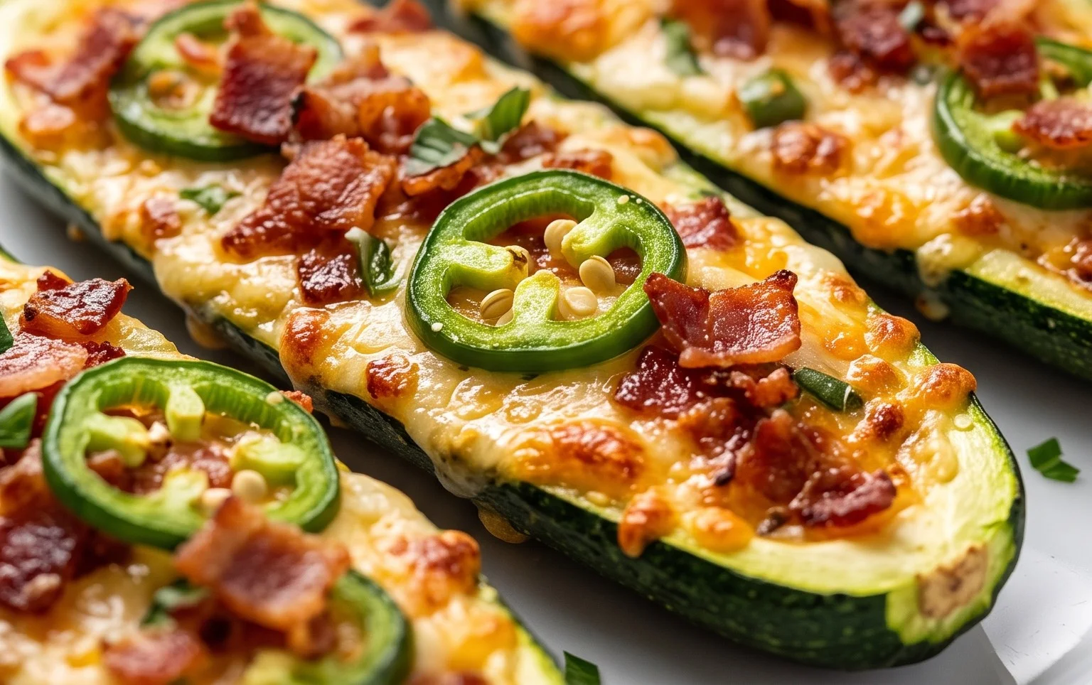Jalapeno Popper Zucchini Boats