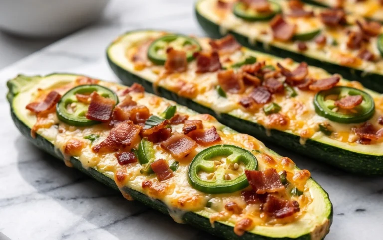 Jalapeno Popper Zucchini Boats