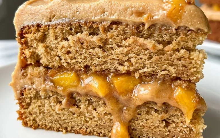 Brown Sugar Layer Cake with Peach Filling