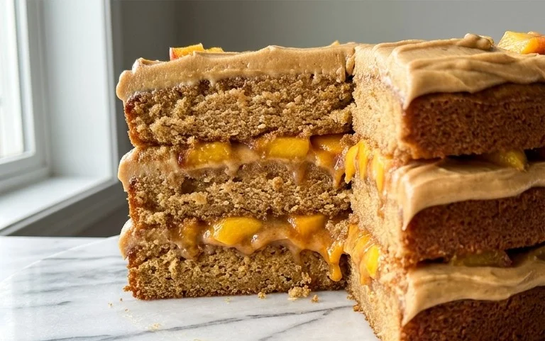 Brown Sugar Layer Cake with Peach Filling