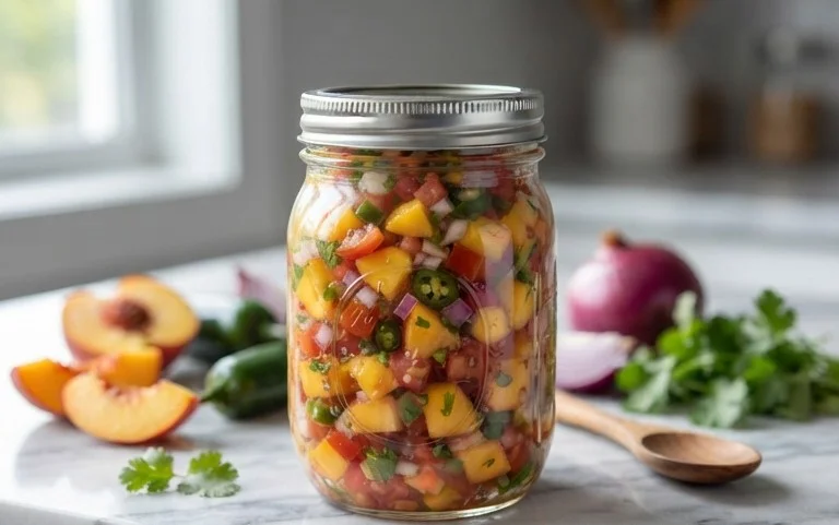 Sweet & Spicy Peach Salsa Canning Recipe