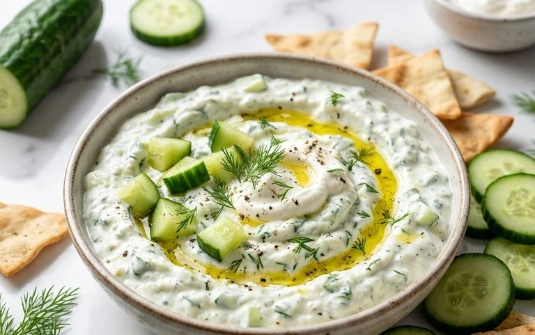 Cucumber Dip with Sour Cream and Dill