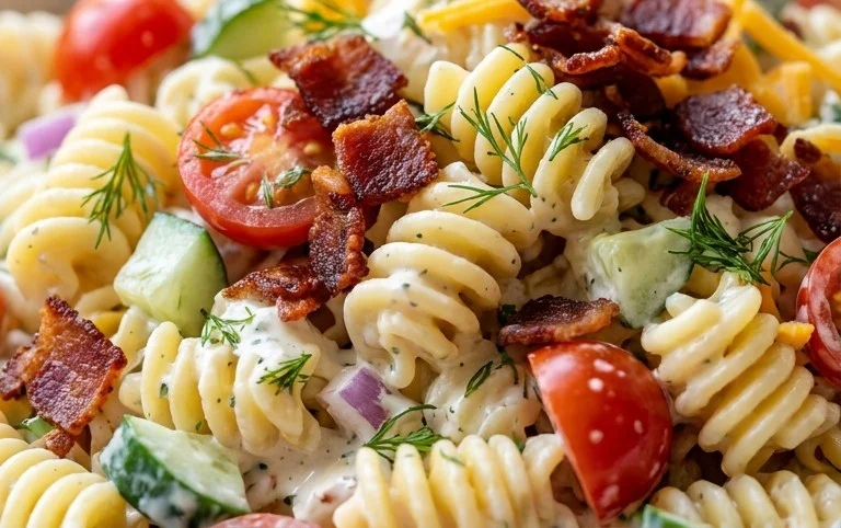 Beef Bacon Ranch Pasta Salad
