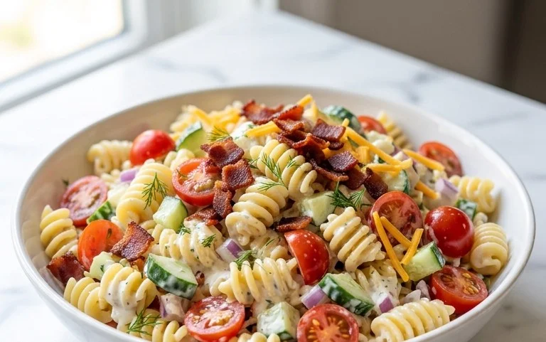 Beef Bacon Ranch Pasta Salad
