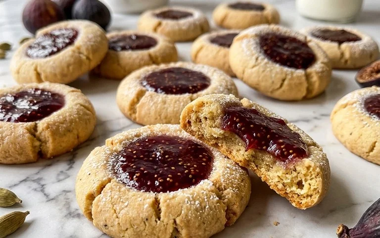 Cardamom Fig Thumbprint Cookies