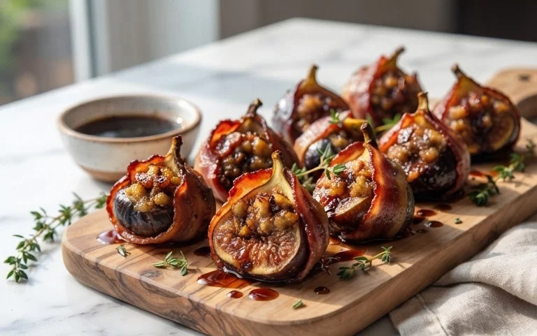Beef Bacon Wrapped Stuffed Figs