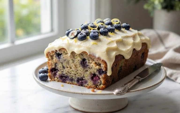 Blueberry Zucchini Cake with Lemon Buttercream