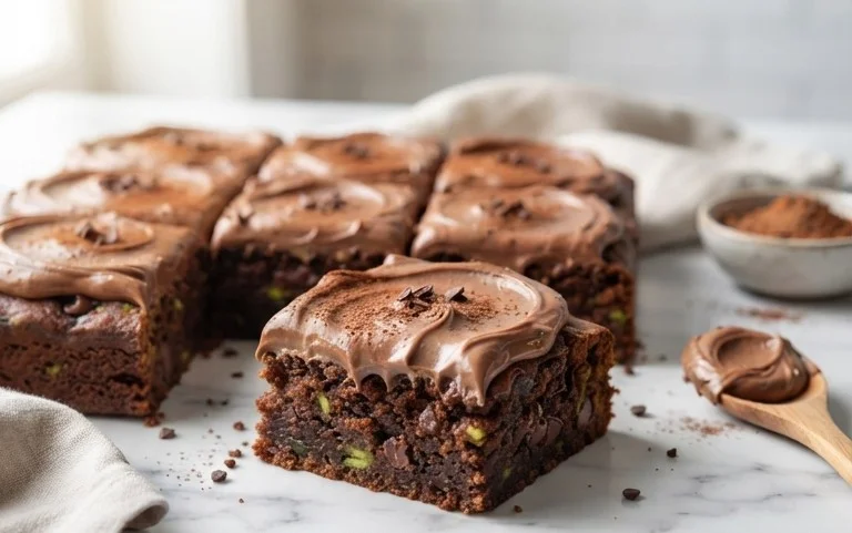 Zucchini Brownies with 1 minute Frosting!